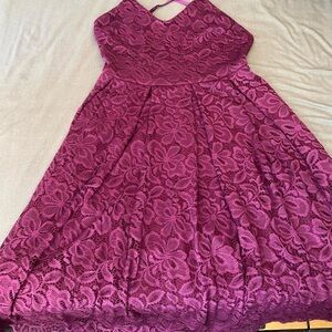 Elegant Lace Dress in purple